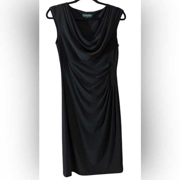 Ralph Lauren | Women’s Black Ruched Front Sleeveless Dress - Size 10 - Picture 11 of 11